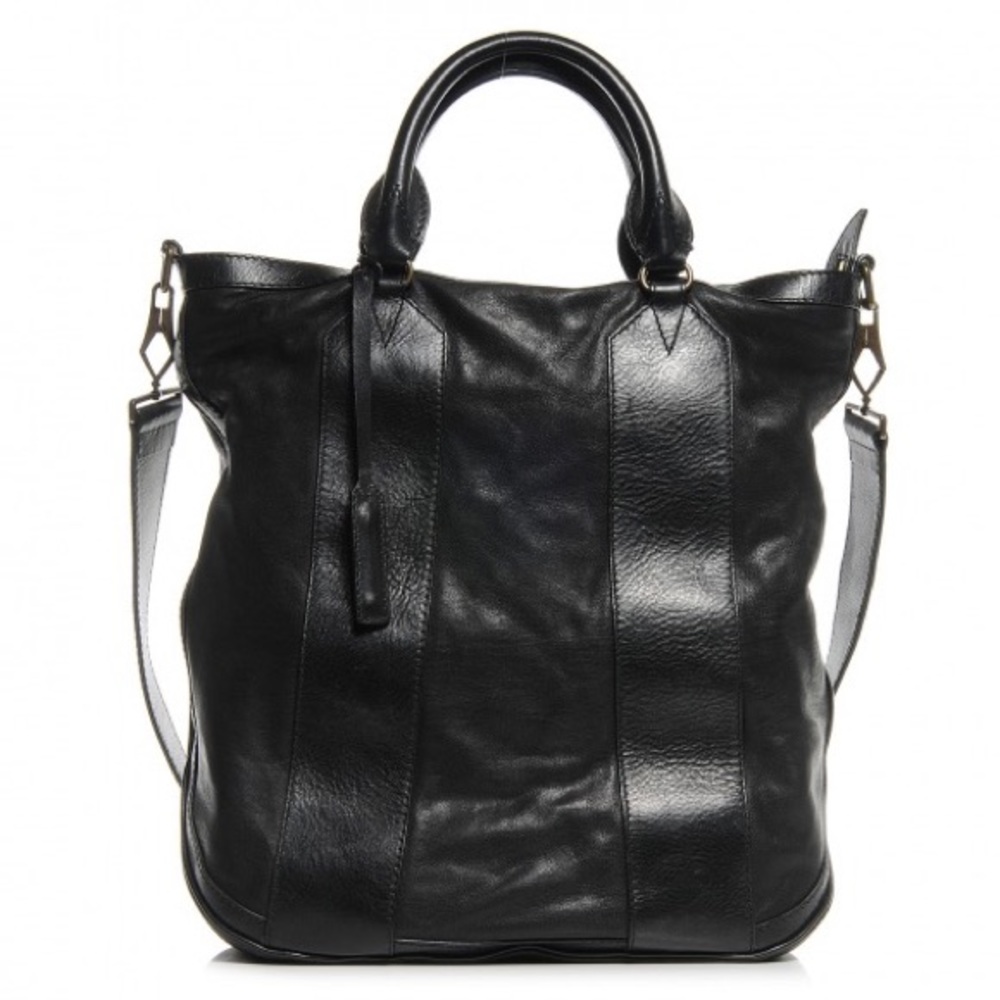 NWT BURBERRY Vintage Washed Leather Medium Bonington Tote Black